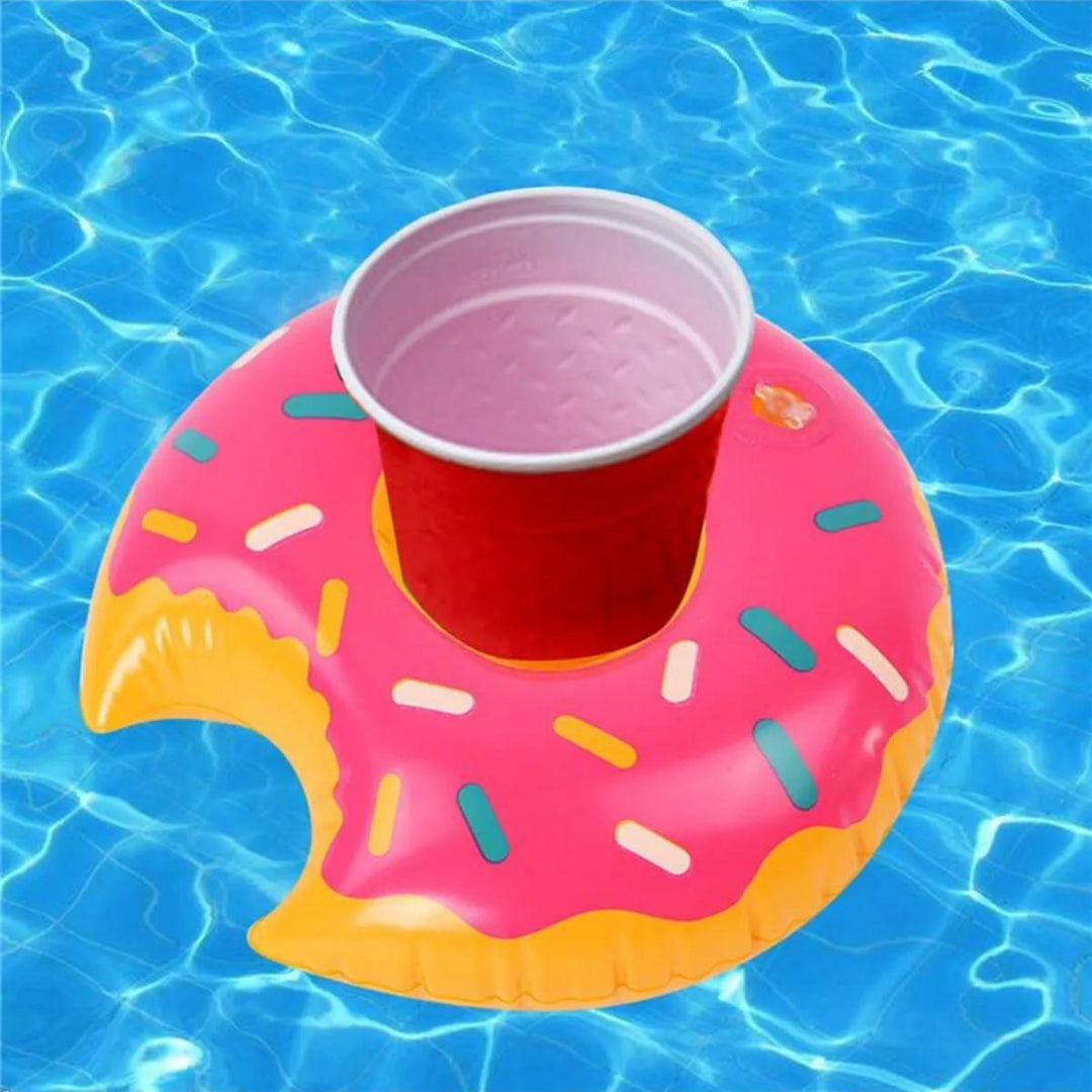 Inflatable Pink Donut Cup Holder