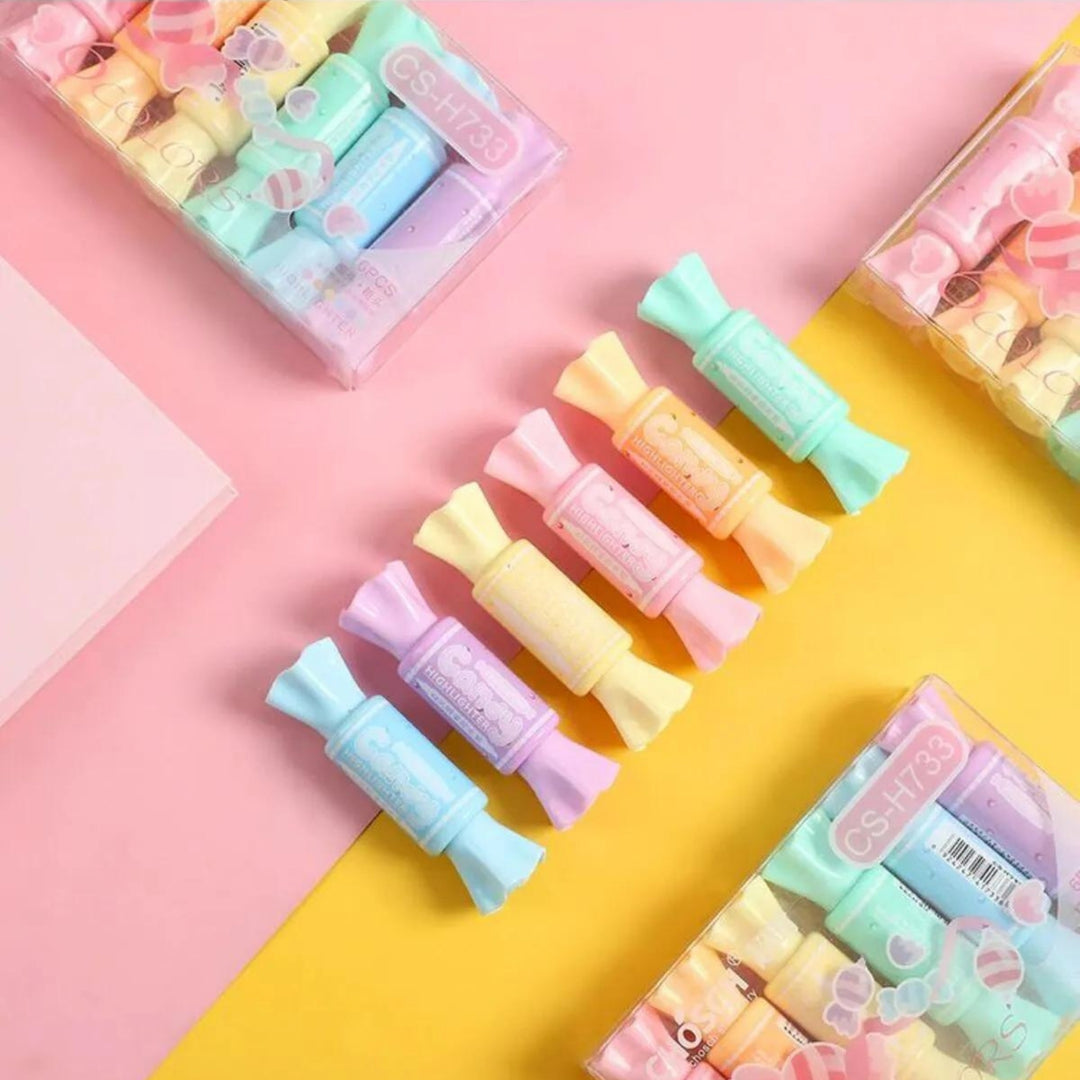 Şeker Şekilli Pastel Fosforlu Kalem Seti