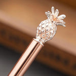 Galeri görüntüleyiciye yükle, Ananas Figürlü Metalik Altın Tükenmez Kalem