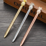 Galeri görüntüleyiciye yükle, Ananas Figürlü Metalik Altın Tükenmez Kalem