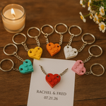 Galeri görüntüleyiciye yükle, 10 Adet Kişiye Özel İsimli İkili Lego Kalp Anahtarlık – Düğün, Nişan Hediyelik Seti