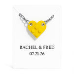 Galeri görüntüleyiciye yükle, 10 Adet Kişiye Özel İsimli İkili Lego Kalp Anahtarlık – Düğün, Nişan Hediyelik Seti