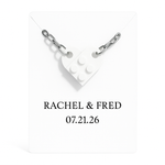 Galeri görüntüleyiciye yükle, 10 Adet Kişiye Özel İsimli İkili Lego Kalp Anahtarlık – Düğün, Nişan Hediyelik Seti